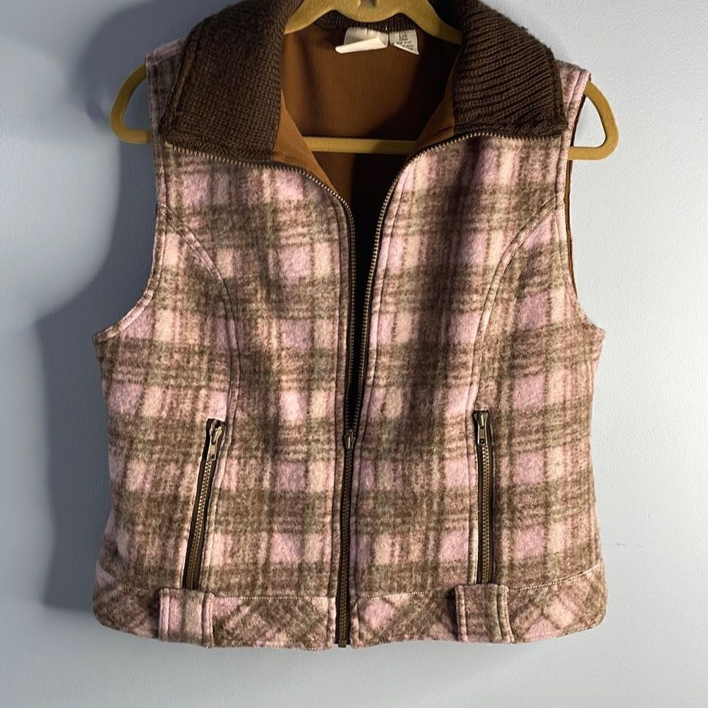 Tsunami Plaid Wool Vest Large